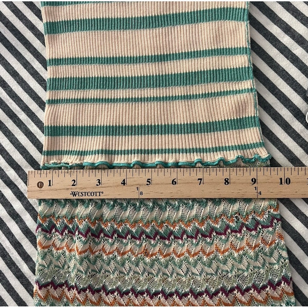 Missoni M Knit CONVERTIBLE Top Skirt Dress Zigzag Chevron Teal Purple Sz 2 IT 38 - Picture 13 of 16